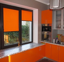 Кассетныее шторы оранжевый
